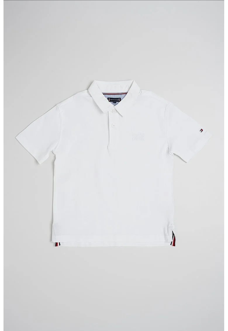 Tricou polo de bumbac, Alb optic