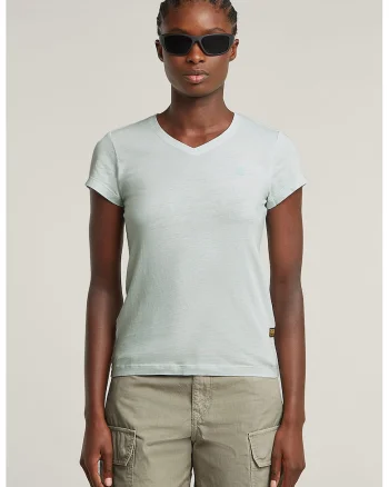 Tricou slim fit de bumbac organic, Albastru pal