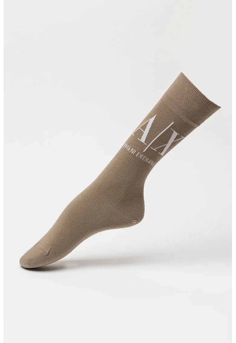 Sosete lungi cu logo, Kaki