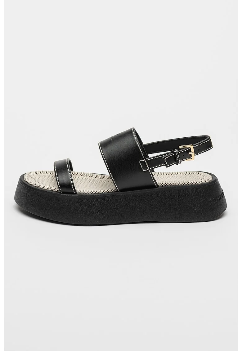 Sandale slingback flatform, Negru