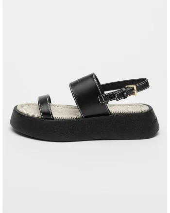 Sandale slingback flatform, Negru