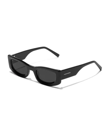 Ochelari de soare dreptunghiulari cu logo discret, Negru