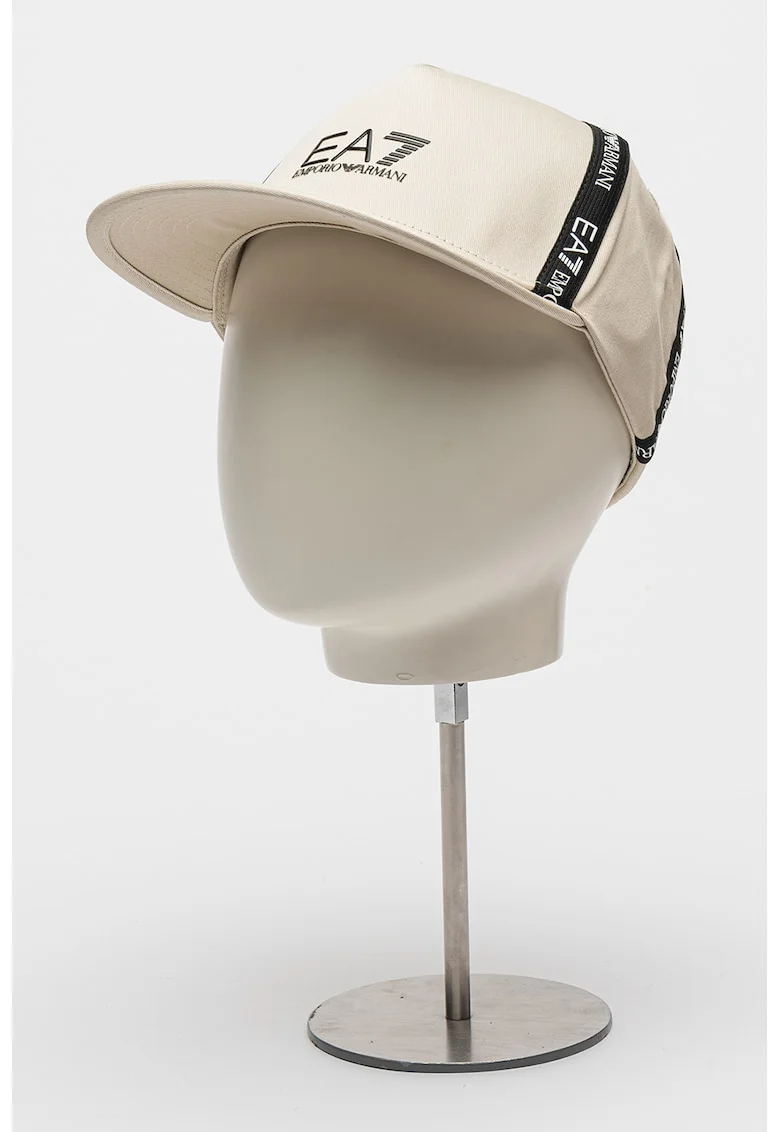 Sapca unisex ajustabila cu logo, Negru/Bej deschis