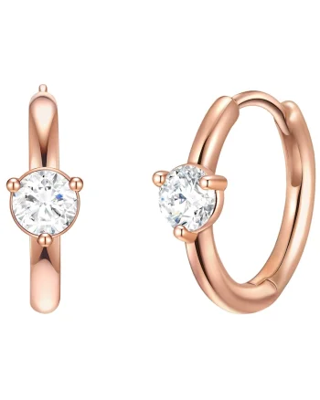Cercei rotunzi placati cu aur de 14K, Auriu rose
