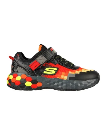 Pantofi sport de piele ecologica si material textil Mega Craft 2.0, Negru/Galben/Portocaliu mandarina