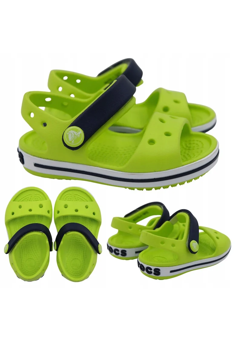 Sandale Copii,  Crocband Sandal 12856-3Tx, Marimea 19-20, Verde, Talpa Antiderapanta, Ventilatie Excelenta, Usoara Si Uscare Rapida Croslite™, Usor De Imbracat (Velcro)