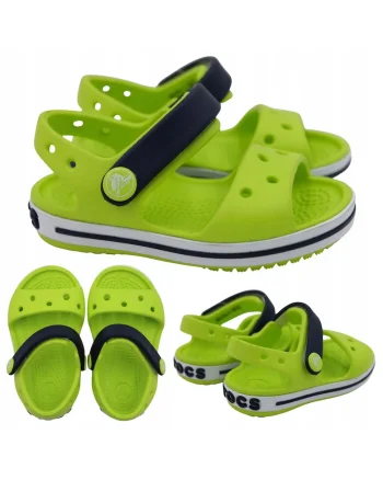Sandale Copii,  Crocband Sandal 12856-3Tx, Marimea 19-20, Verde, Talpa Antiderapanta, Ventilatie Excelenta, Usoara Si Uscare Rapida Croslite™, Usor De Imbracat (Velcro)