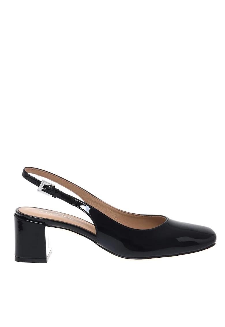 Pantofi slingback din piele lacuita, Negru