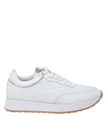 Pantofi sport de piele cu logo, Alb