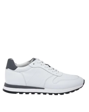 Pantofi sport low-cut din piele, Alb