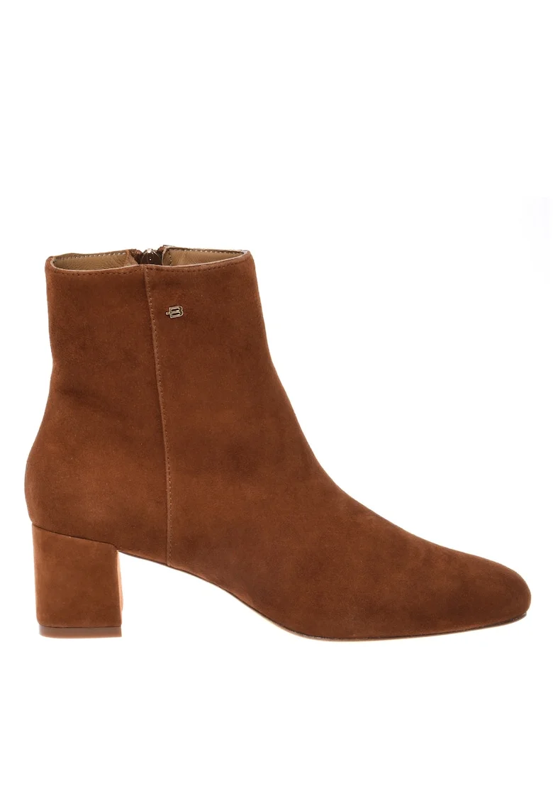 Botine din piele intoarsa, Maro