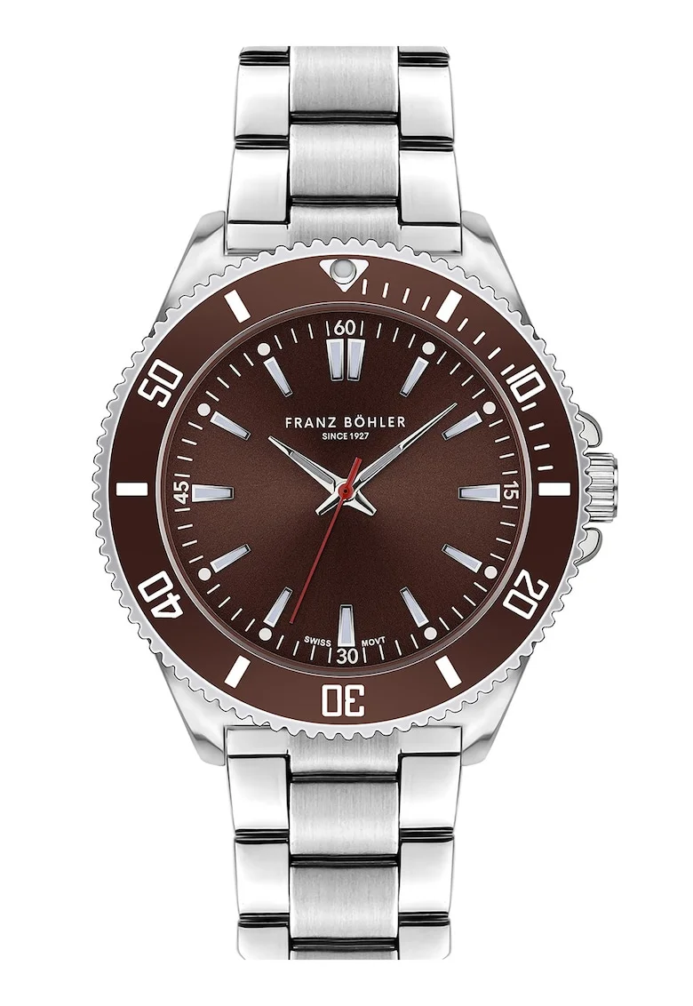FRANZ BÖHLER, Ceas quartz cu logo pe cadran, Argintiu