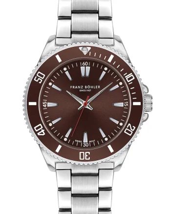 FRANZ BÖHLER, Ceas quartz cu logo pe cadran, Argintiu