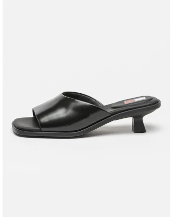 Papuci din piele cu toc The Noho, Negru