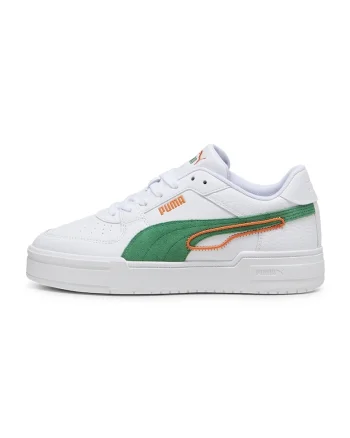 Pantofi sport de piele ecologica Pro Play, Alb/Verde