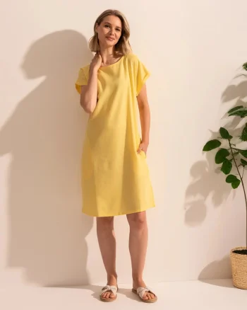 Rochie Dama Flax Collection, Galben