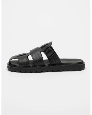Papuci din piele, Negru