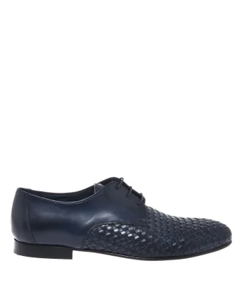 Pantofi de piele cu sireturi, Albastru