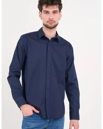 Camasa regular fit cu guler, Bleumarin