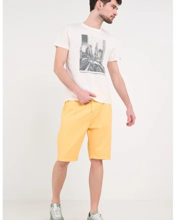 Pantaloni scurti chino cu buzunare, Galben