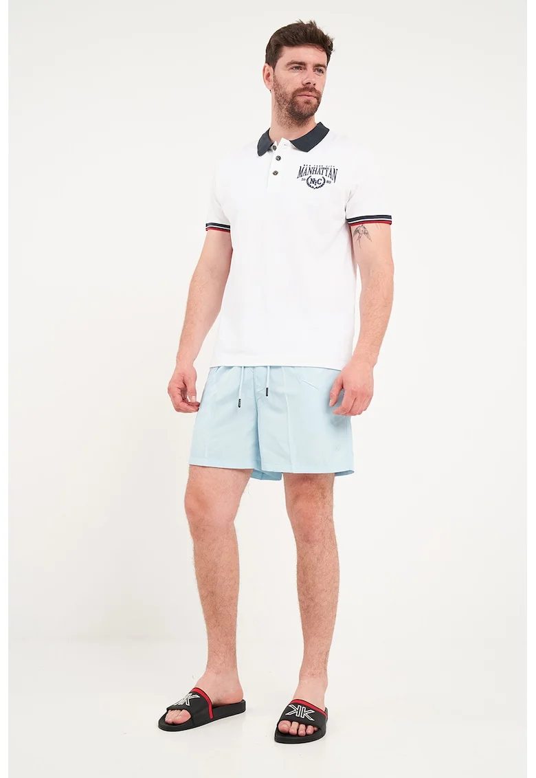 Pantaloni scurti de baie cu snur, Albastru glaciar