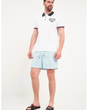 Pantaloni scurti de baie cu snur, Albastru glaciar