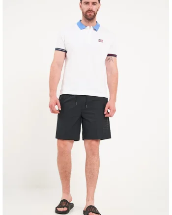 Pantaloni scurti de baie cu logo, Negru