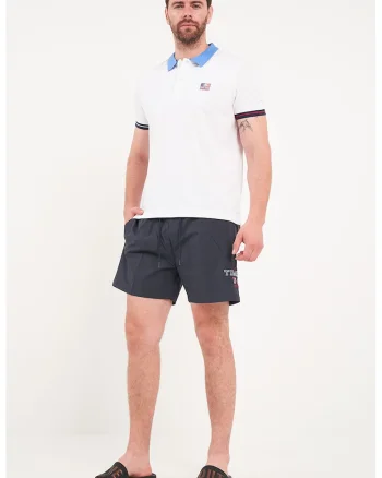 Pantaloni scurti de baie cu logo, Albastru ultramarin