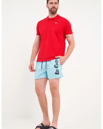 Pantaloni scurti de baie cu logo, Albastru glaciar