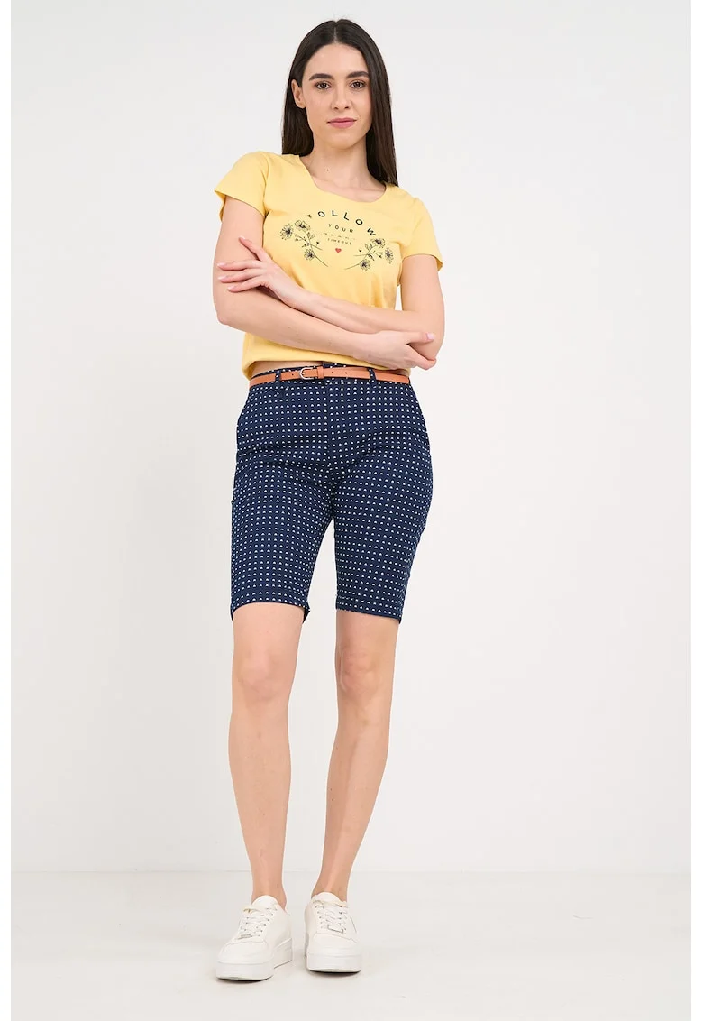 Pantaloni scurti slim fit cu buzunare, Bleumarin