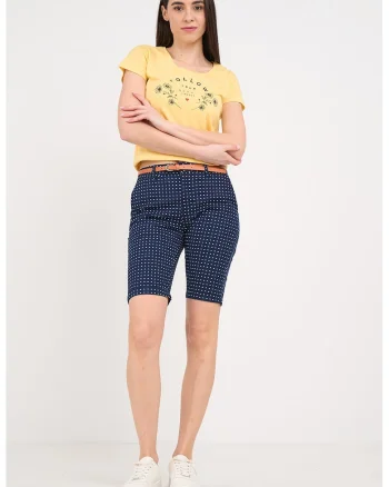 Pantaloni scurti slim fit cu buzunare, Bleumarin