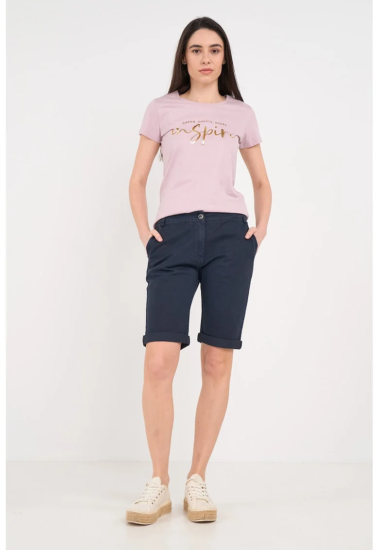 Pantaloni scurti din amestec de bumbac cu buzunare, Albastru ultramarin