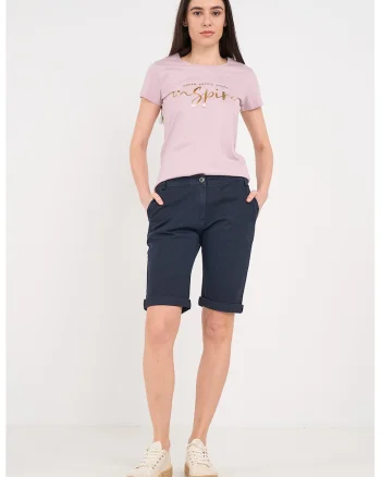 Pantaloni scurti din amestec de bumbac cu buzunare, Albastru ultramarin