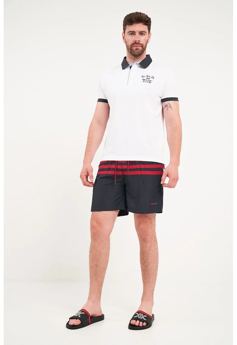 Pantaloni scurti cu dungi, Rosu/Albastru ultramarin