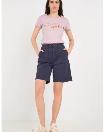 Pantaloni scurti cu talie inalta, Albastru ultramarin