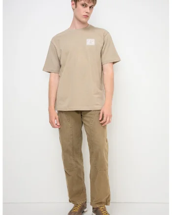 Tricou lejer din bumbac Milo, Kaki/Alb optic