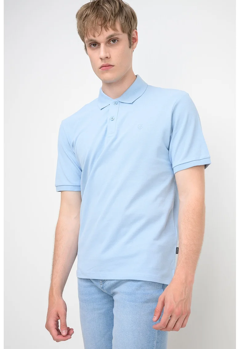 Tricou polo din bumbac organic Blaweston, Albastru pastel