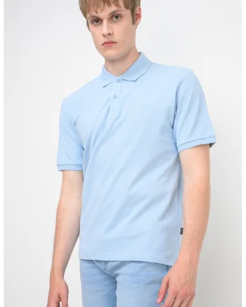 Tricou polo din bumbac organic Blaweston, Albastru pastel