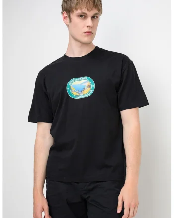 Tricou din bumbac organic Cassis, Negru/Verde englez