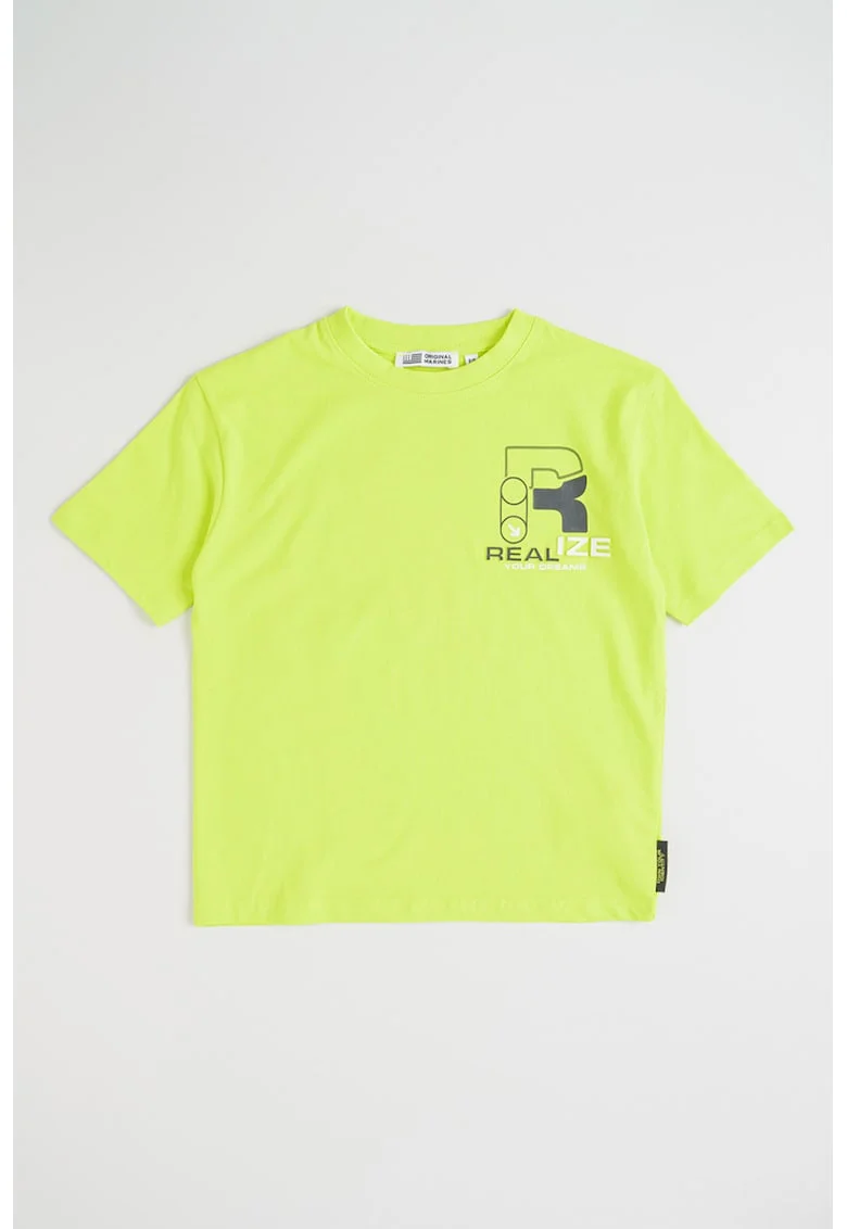 Tricou din bumbac cu imprimeu pe partea din spate, Verde lime