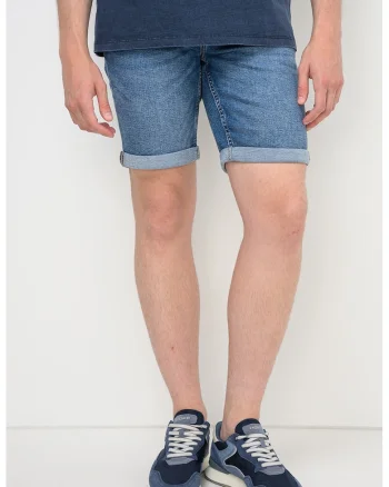 Blugi scurti regular fit Ply, Albastru