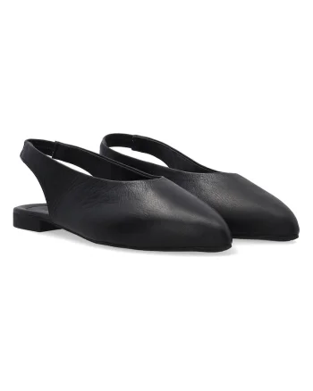 Balerini din piele cu varf ascutit si design slingback