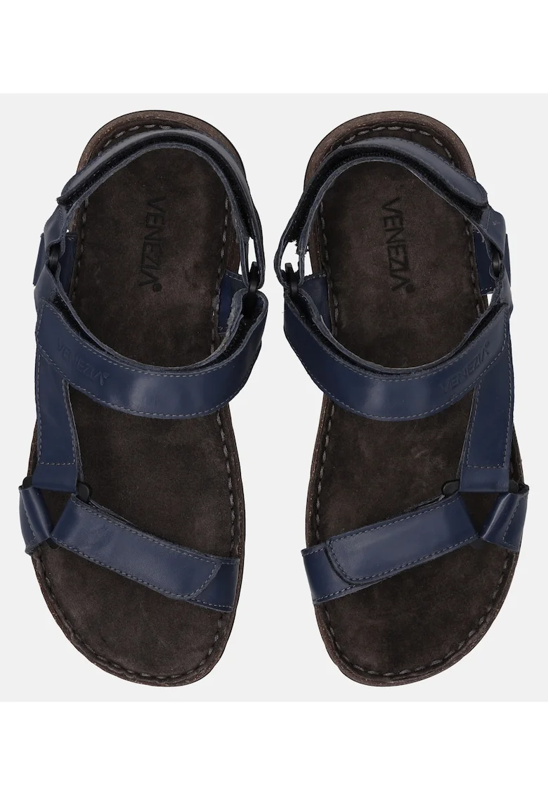 Sandale din piele nubuc cu velcro