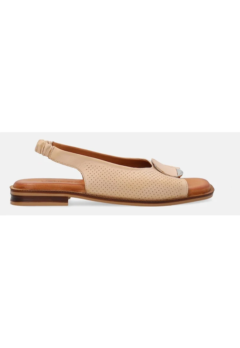 Sandale slingback din piele cu model perforat