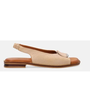 Sandale slingback din piele cu model perforat