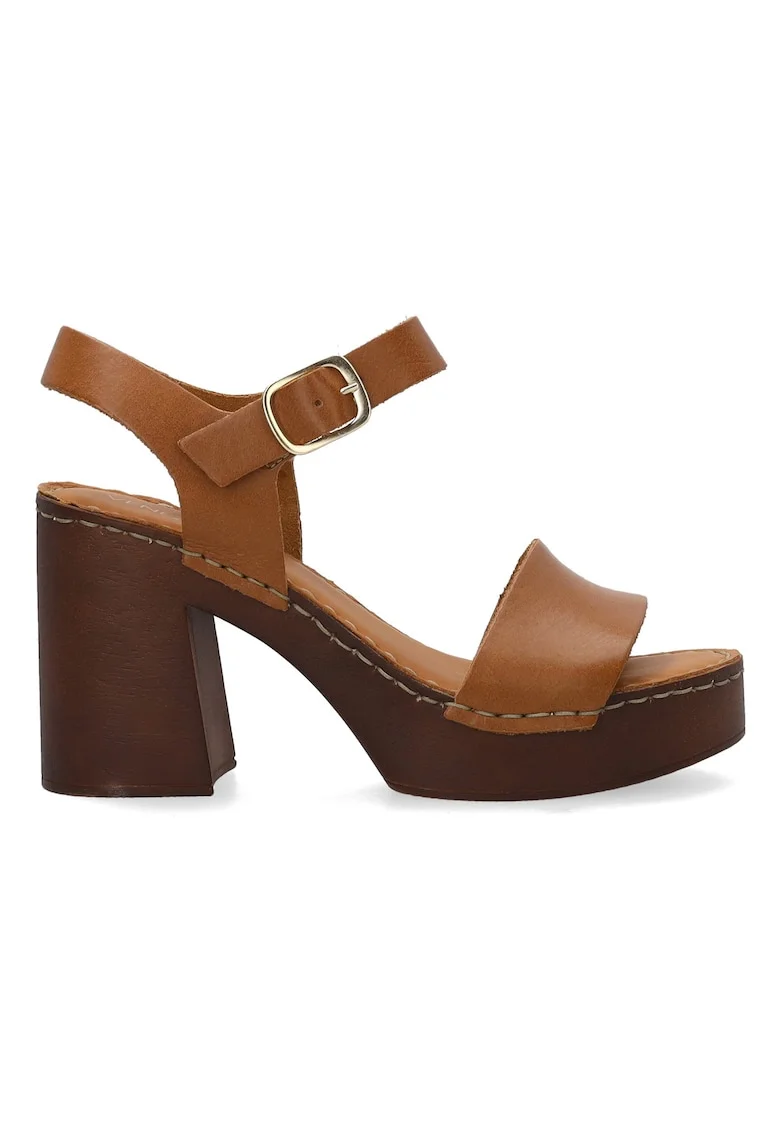 Sandale uni din piele cu platforma