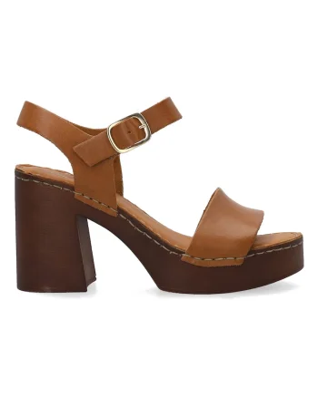 Sandale uni din piele cu platforma