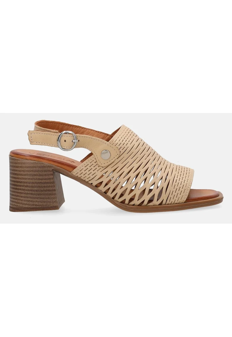 Sandale slingback cu toc masiv