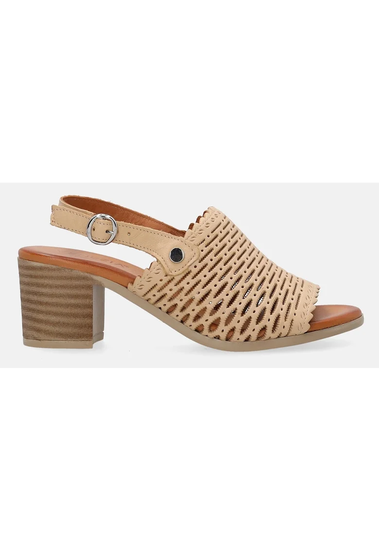 Sandale slingback din piele cu decupaje