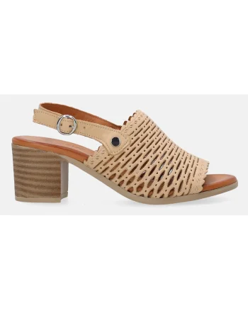 Sandale slingback din piele cu decupaje
